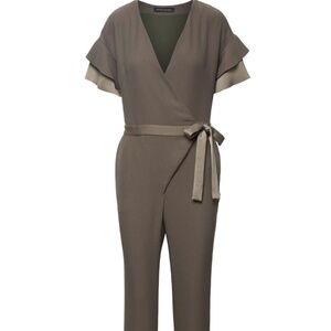 Banana Republic Flutter-Sleeve Jumpsuit New Army Green